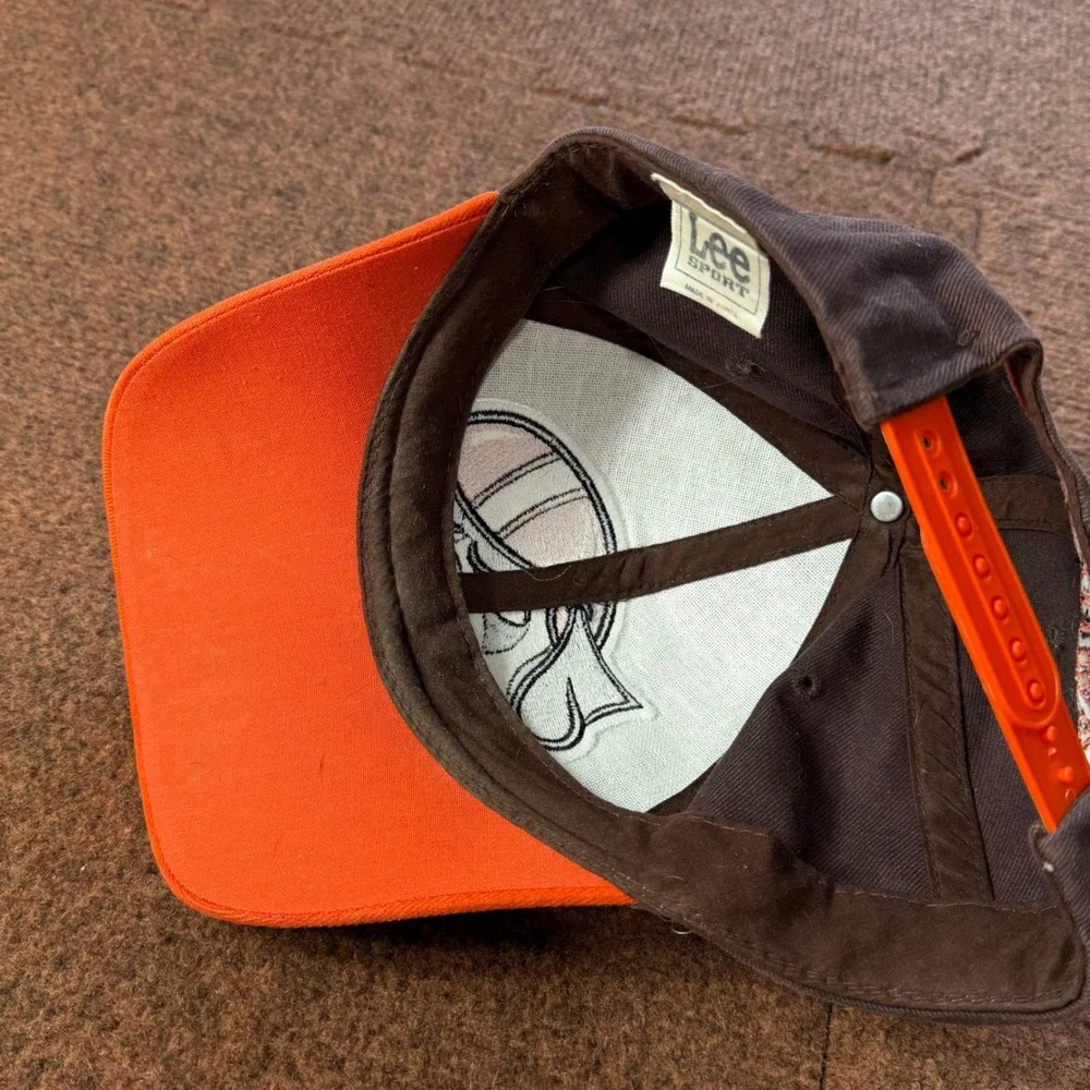 Lee Sport Cleveland Browns Dawg Pound Snapback Hat Brown Orange Vintage NFL Cap